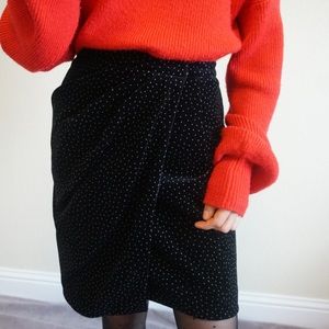 Count on You//Theory Pleated Black and White Wrap Skirt